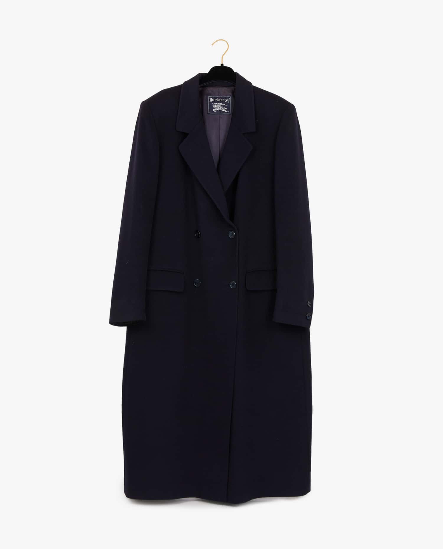 Burberry — Long navy blue Burberry pea coat
