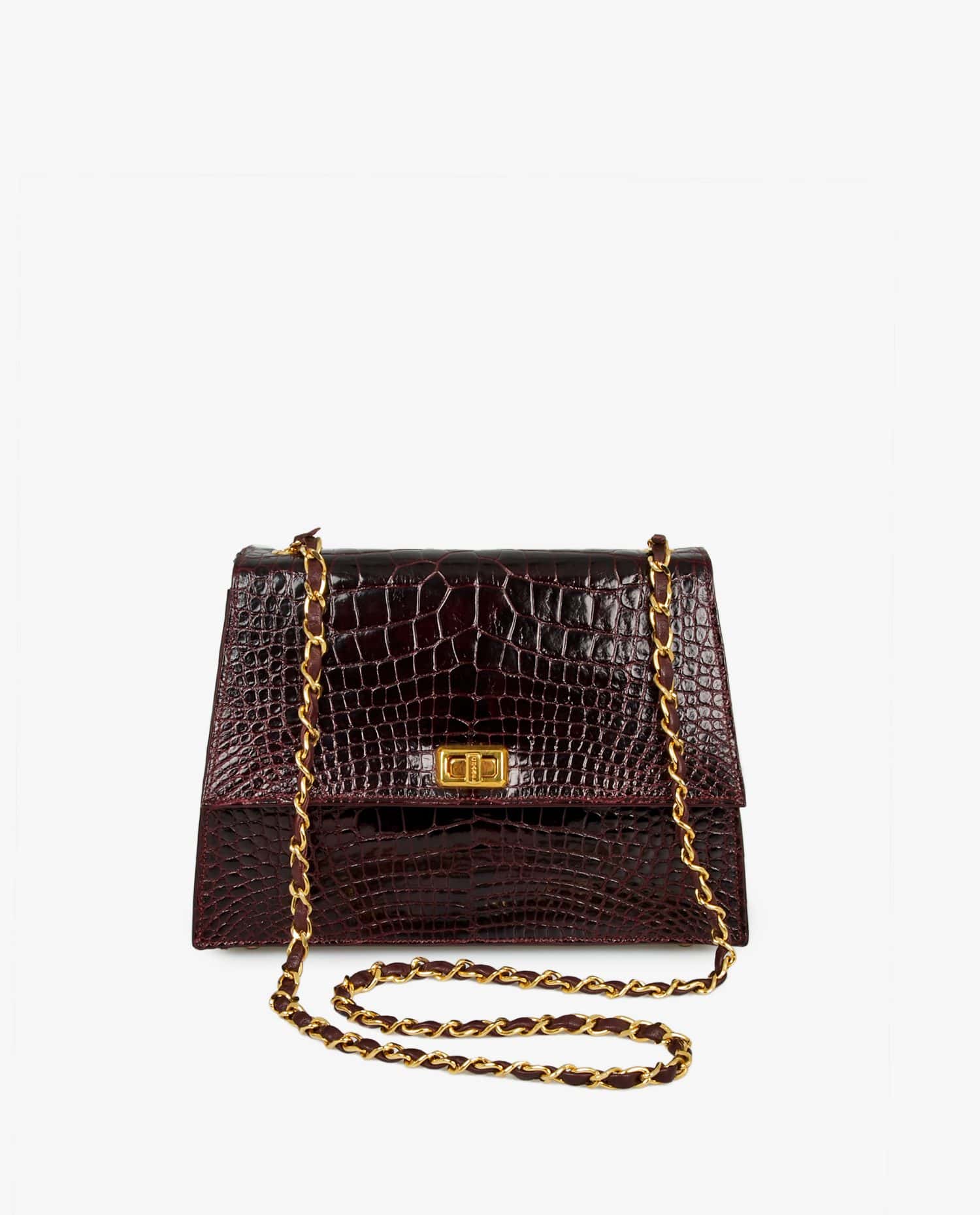 Chanel — Sac à main Chanel crocodile bordeaux