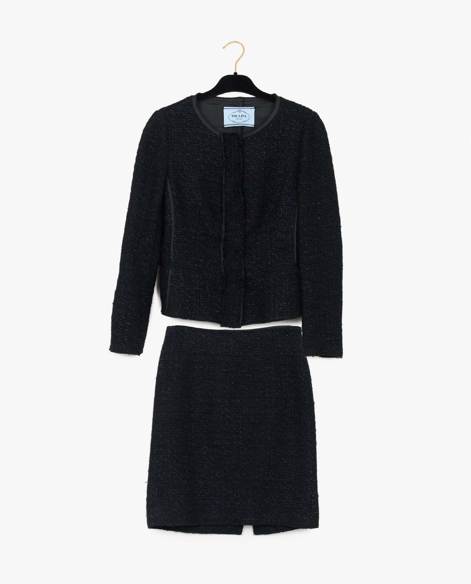 Prada — Prada tweed navy blue set