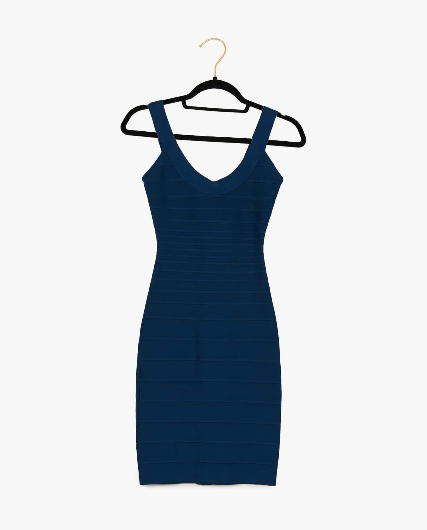Hervé léger — Robe Hervé Léger "Bandage" bleu