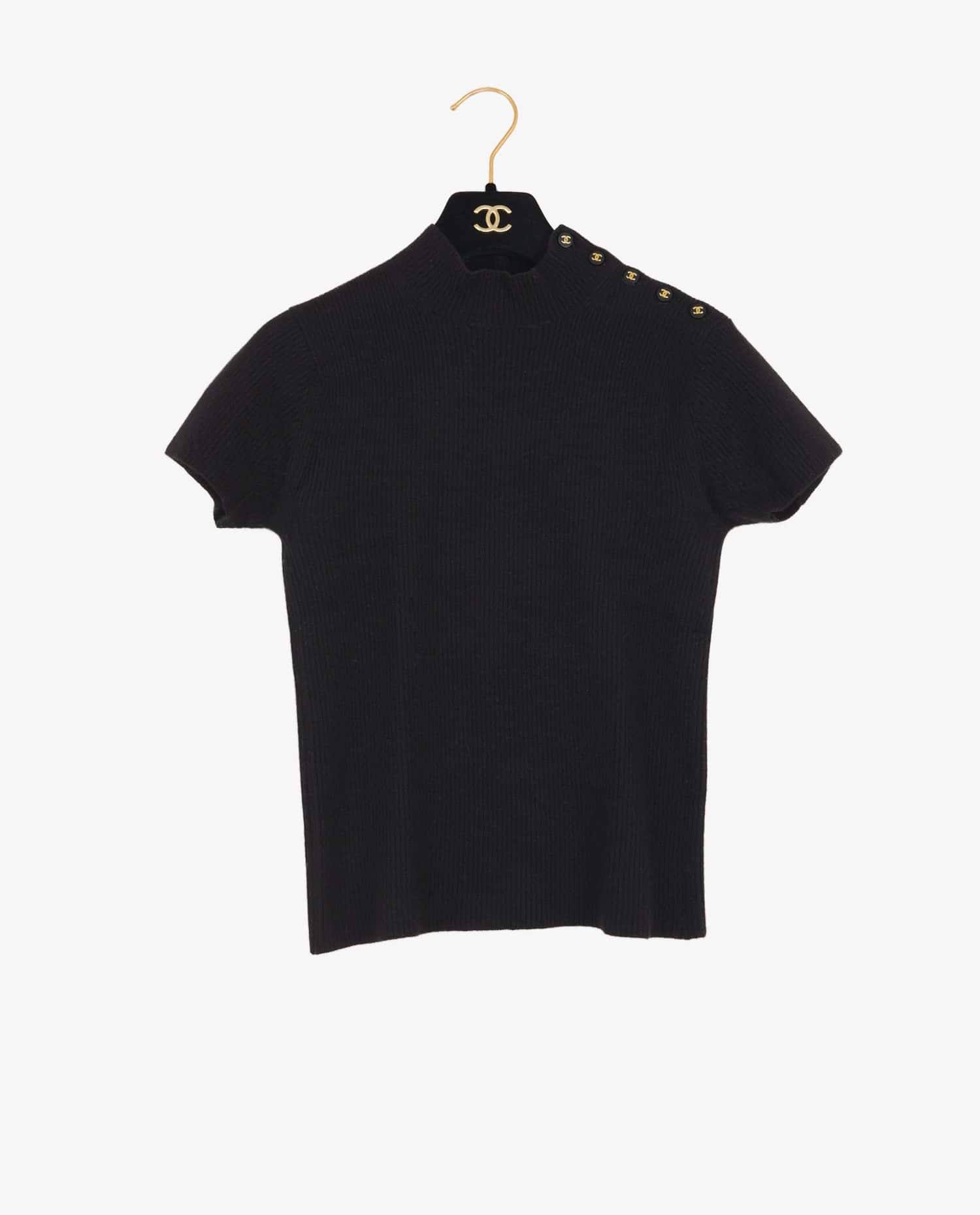 Chanel — Top Chanel vintage cachemire noir
