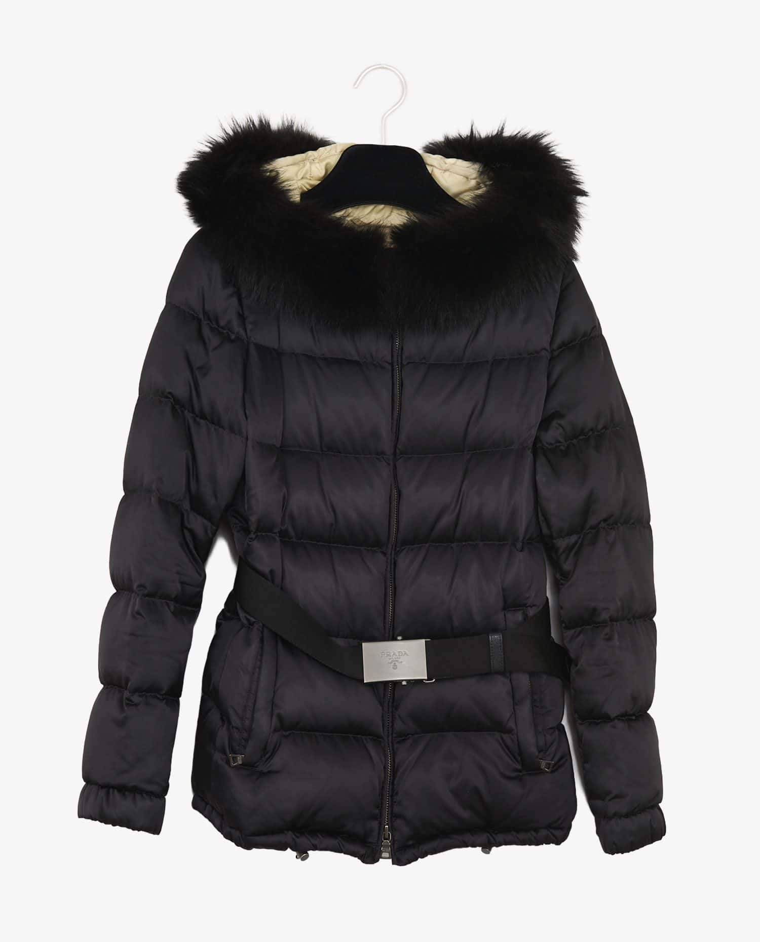 Prada — Prada Fur Collar Puffer Jacket
