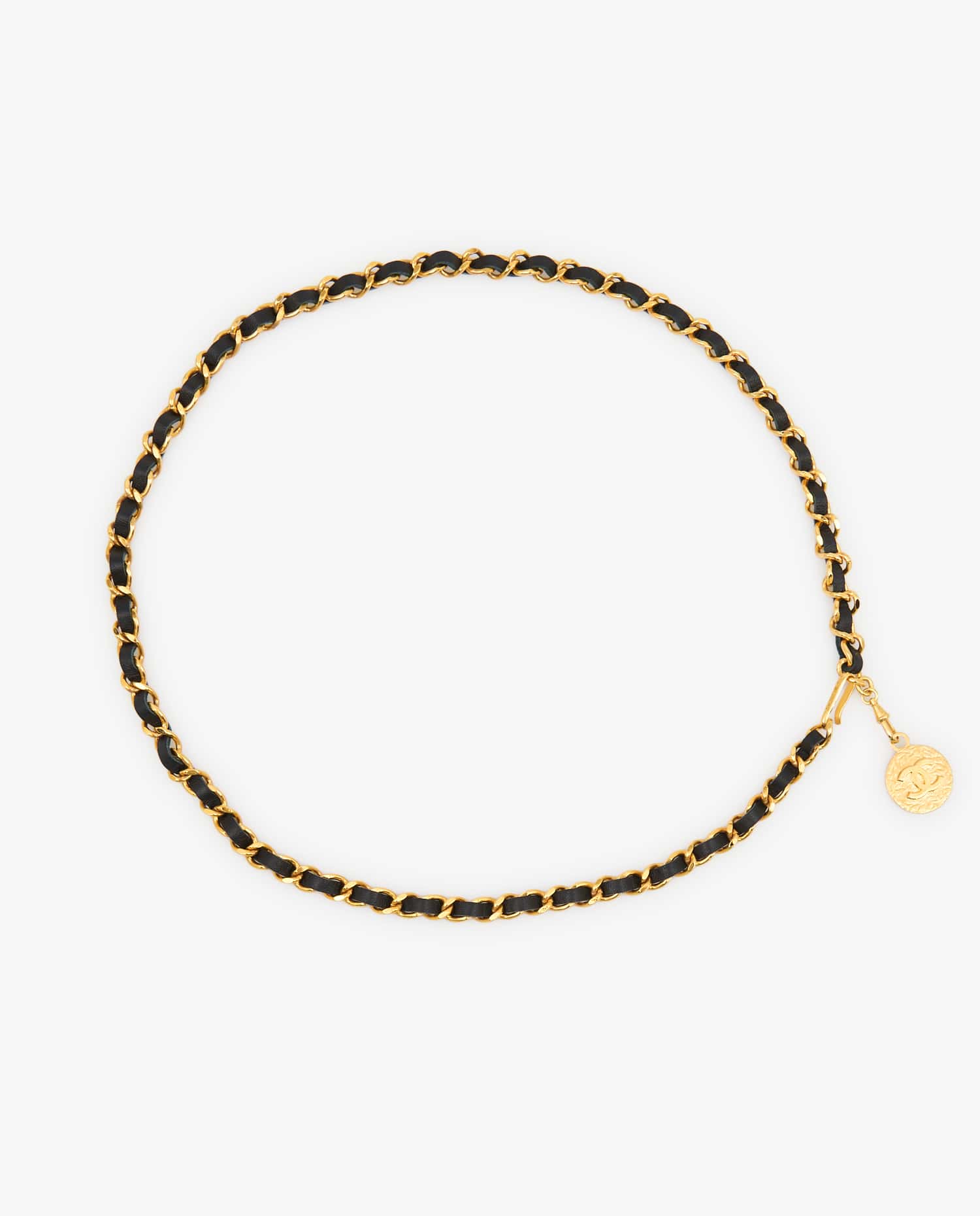 Chanel — Ceinture Chanel chaine et cuir vintage