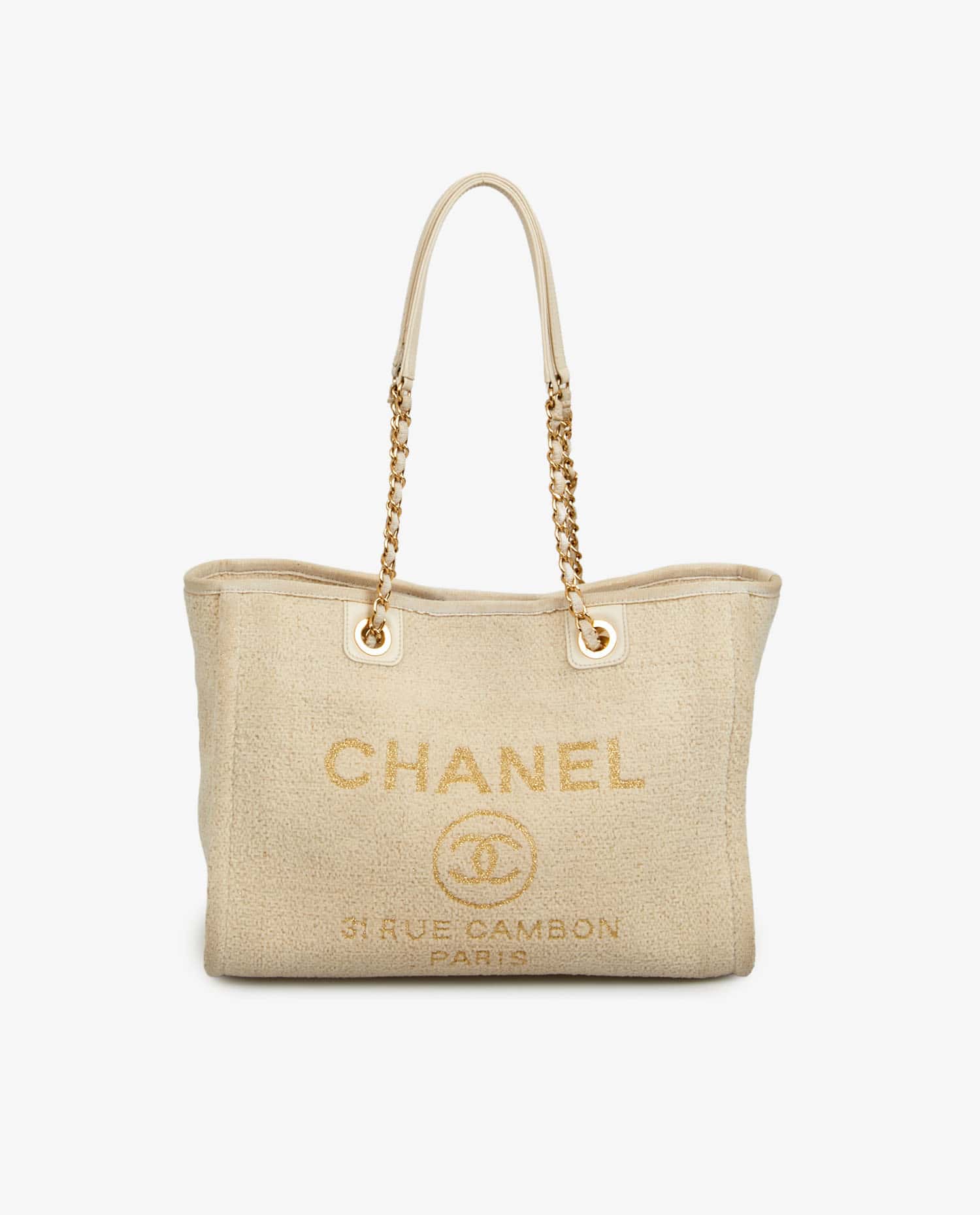 Chanel — Sac Deauville Chanel blanc cassé