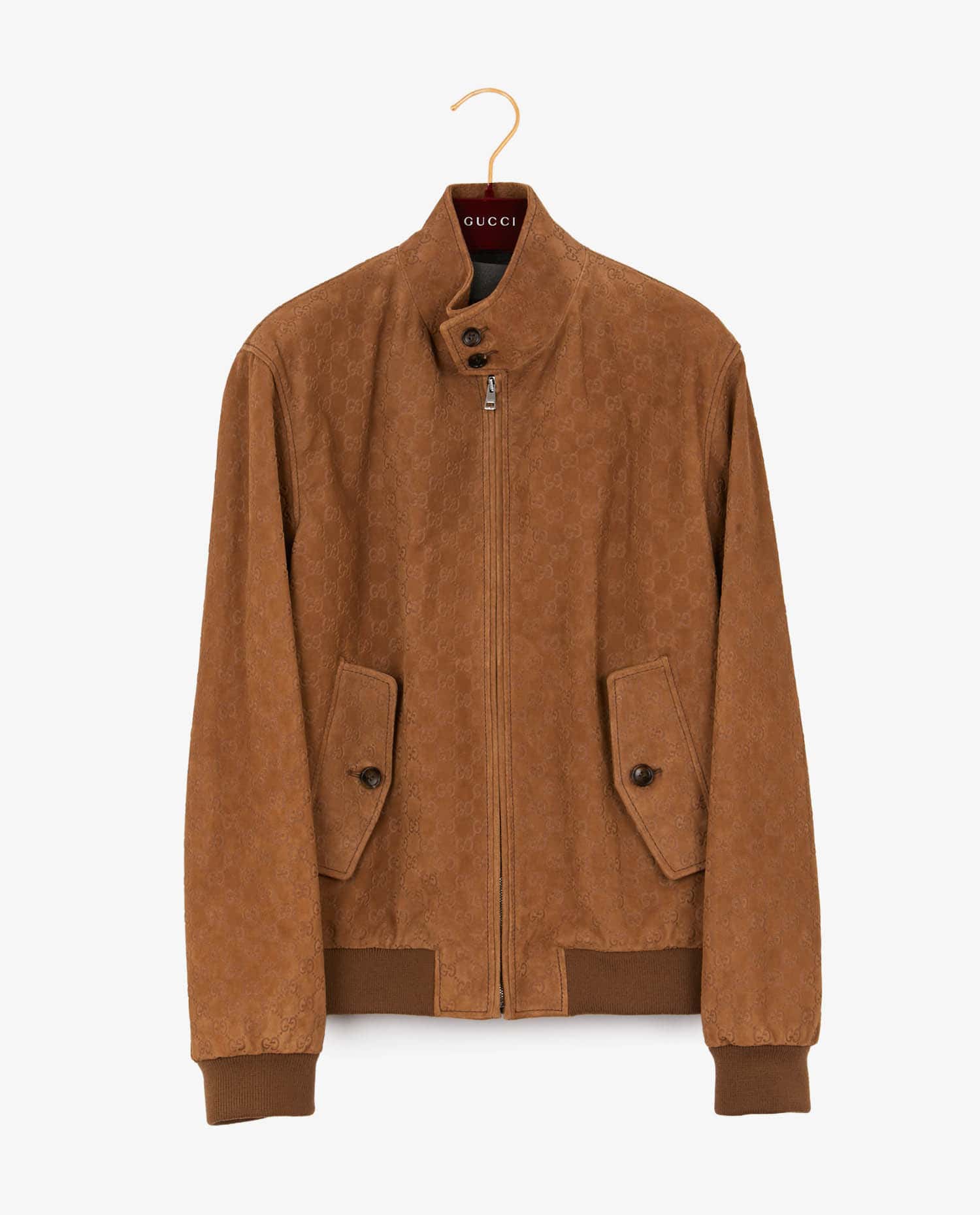 Gucci — Gucci brown Monogram suede jacket
