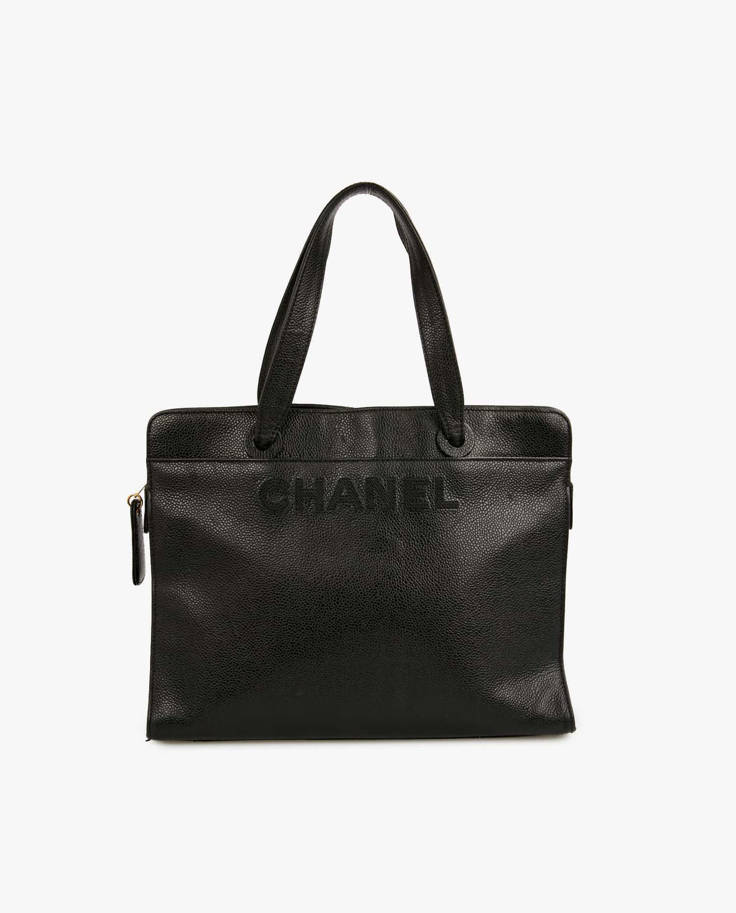 Chanel — Sac Chanel vintage cuir grainé noir