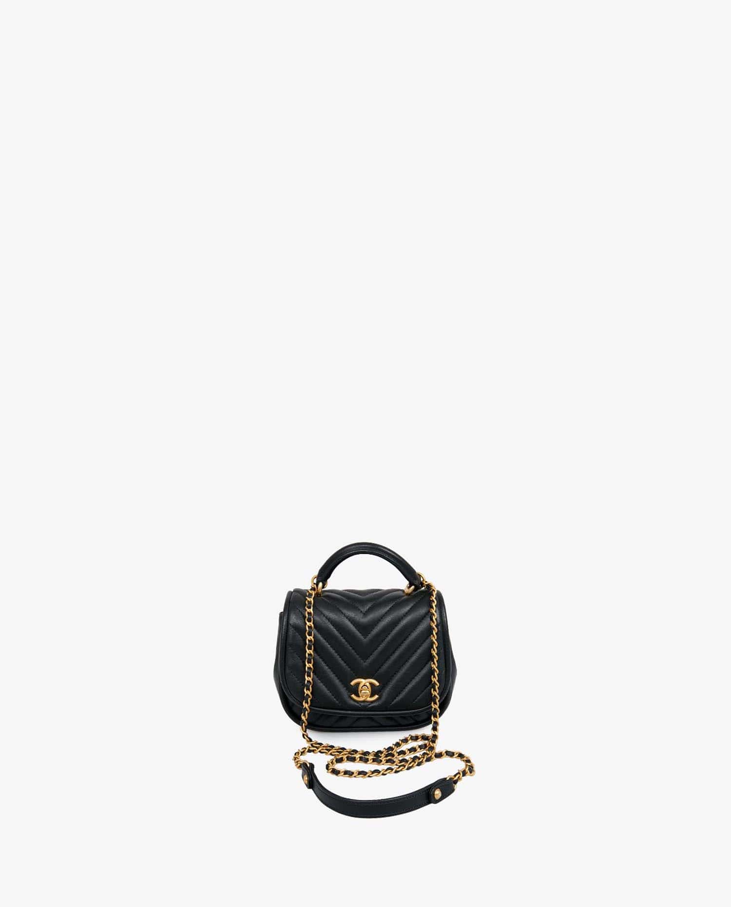 Chanel — Sac Coco Handle Chanel cuir chevrons