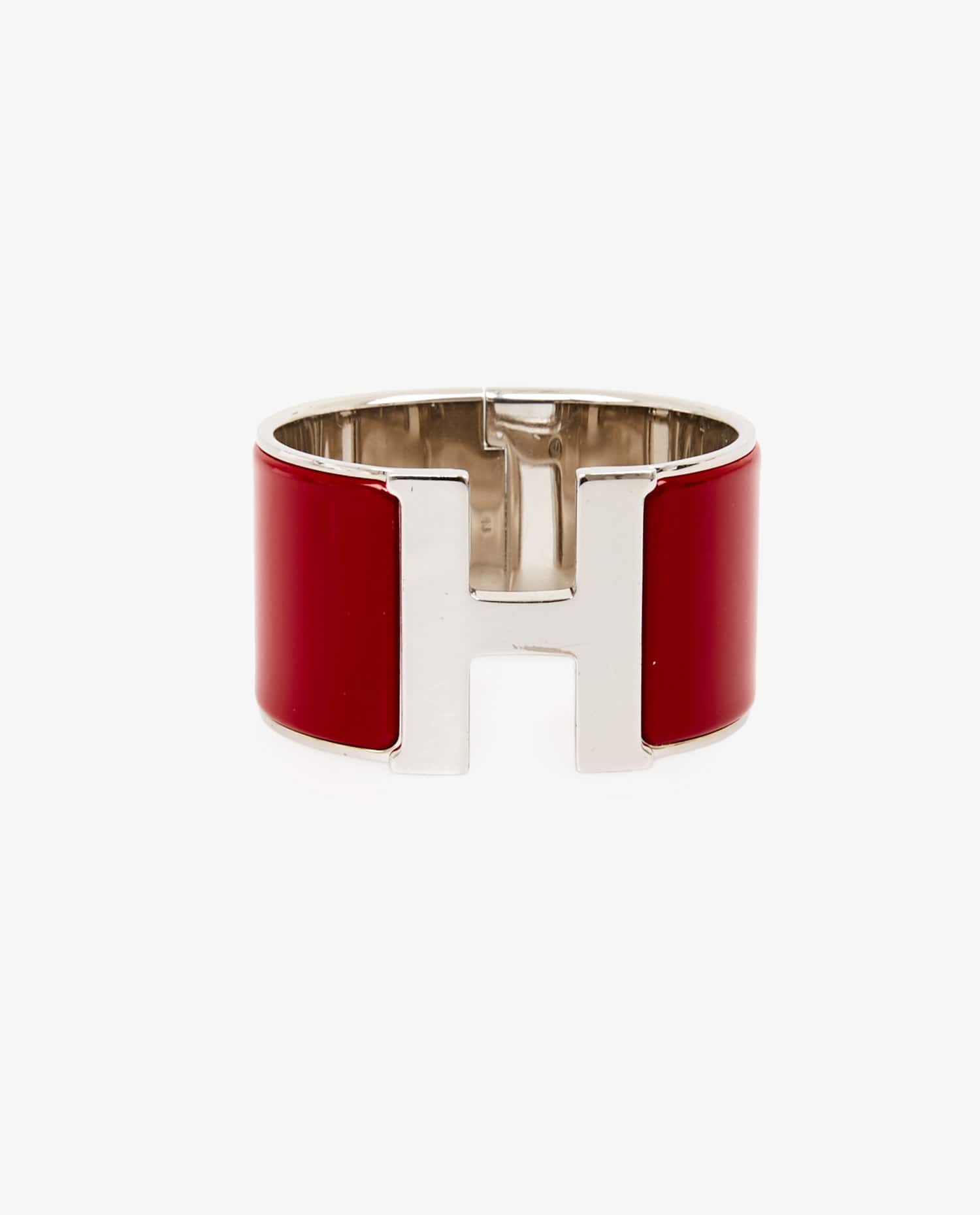 HERMÈS — Bracelet Clic H Hermès émail rouge