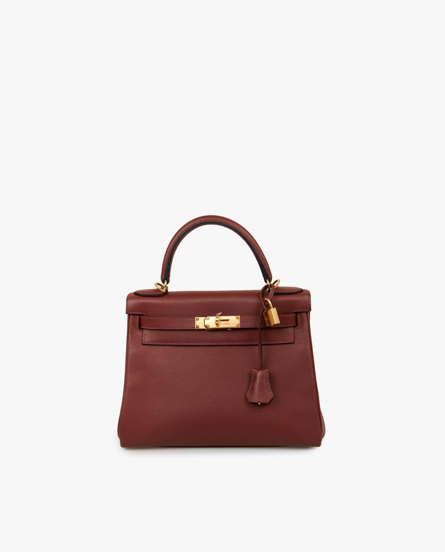 HERMÈS — Kelly 28 Hermès cuir evercolor bordeaux