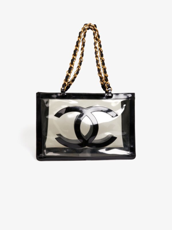 Cabas Chanel bag transparent vintage back view