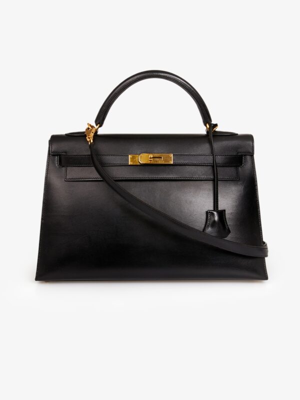Buy Hermes Kelly II 32 bag saddle box black