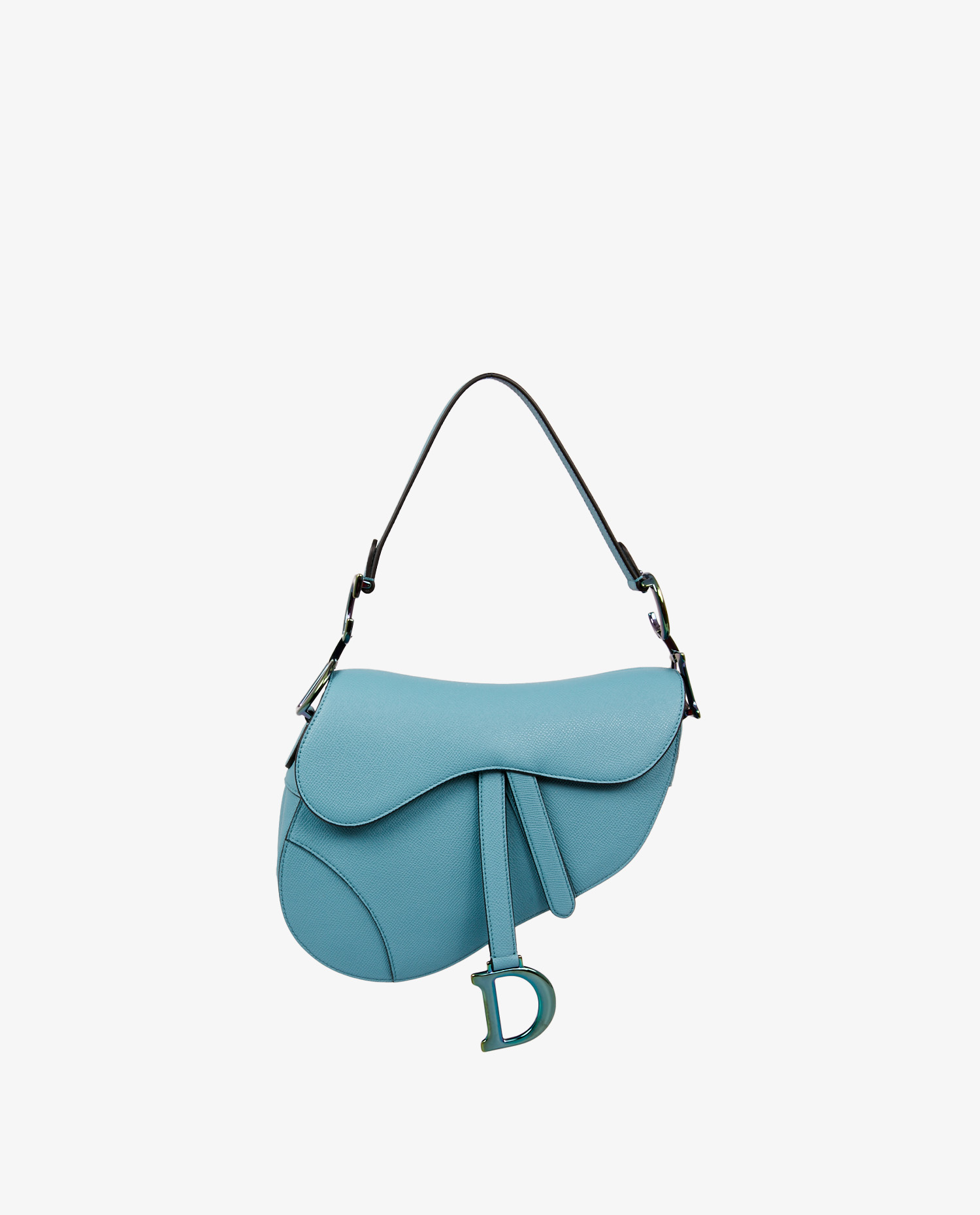 Sac Saddle Dior cuir grainé bleu