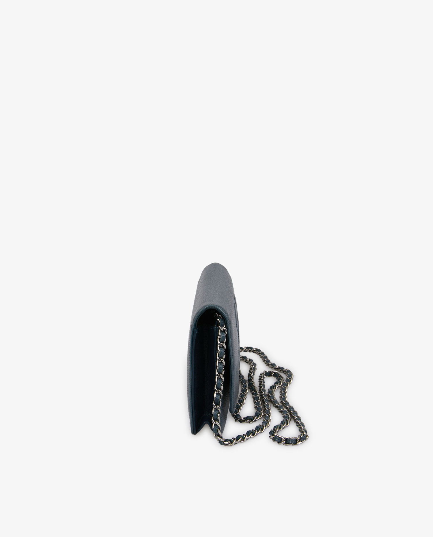 Wallet on chain cuir grainé gris - Image 3