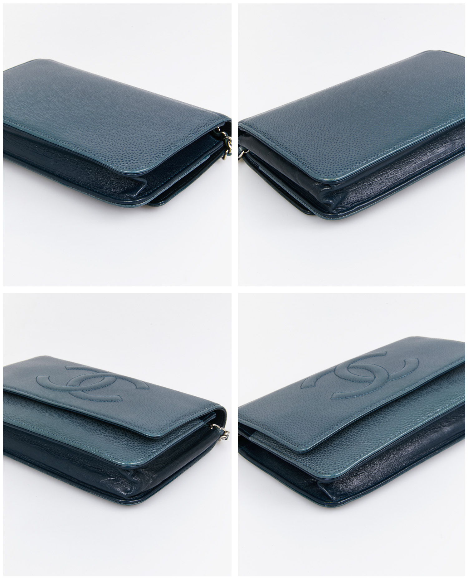 Wallet on chain cuir grainé gris - Image 6