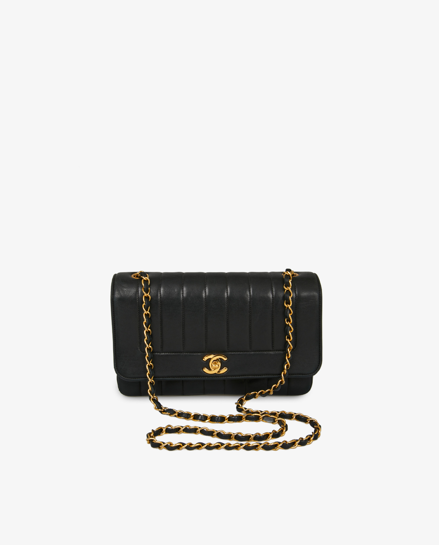 Sac Mademoselle Chanel cuir agneau noir