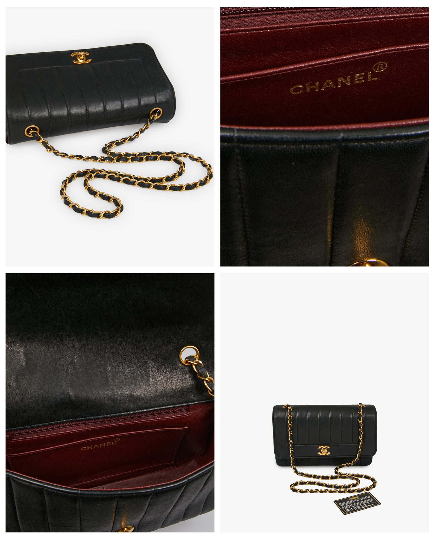 Sac Mademoselle Chanel cuir agneau noir - Image 7